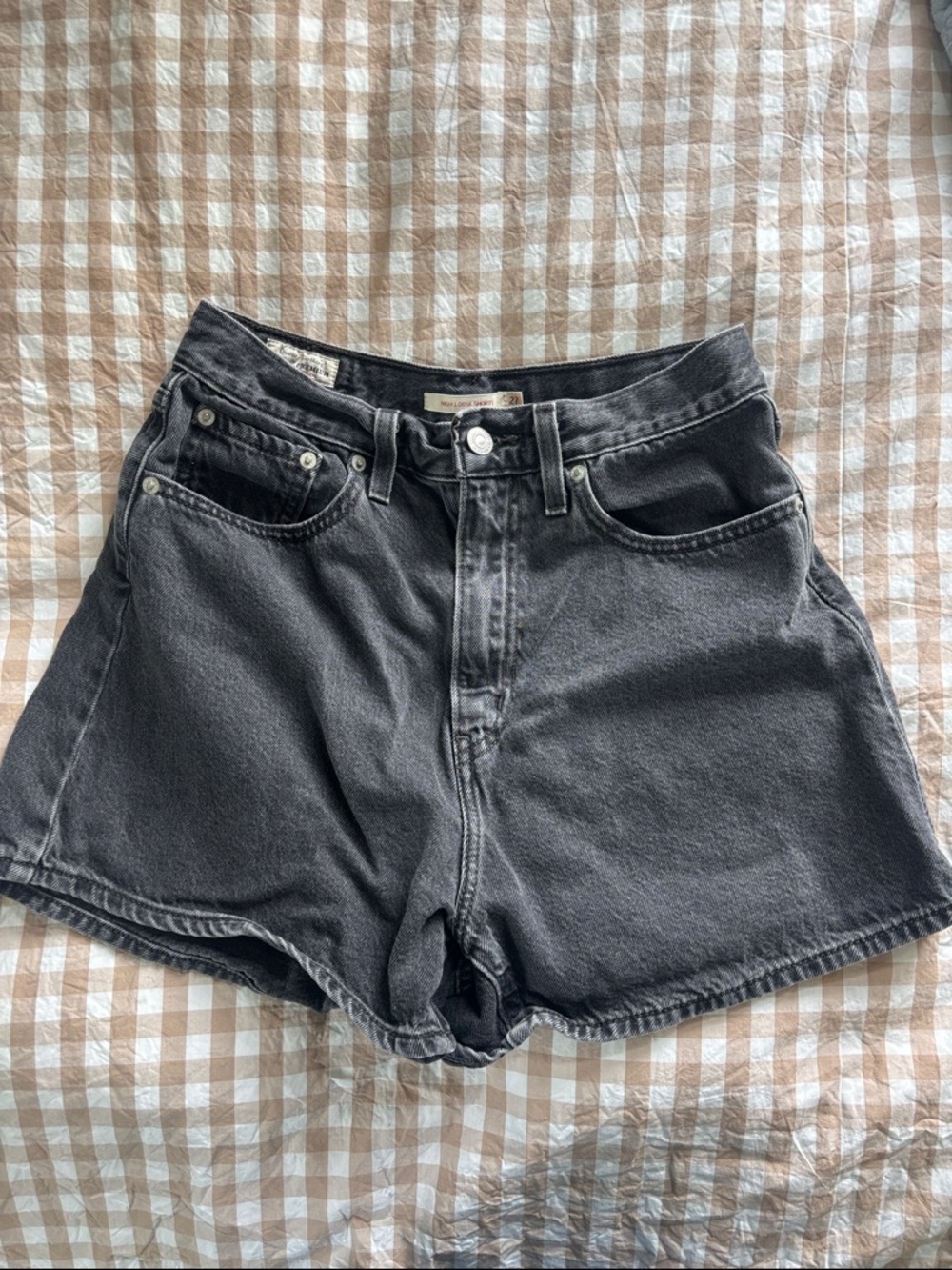 Levi's Black High Loose Denim Shorts